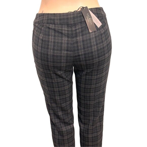 $120 Talbots Petites Women's Wool Blend Ankle Plaid Gray Pants Size 4p #1154 - Picture 6 of 12